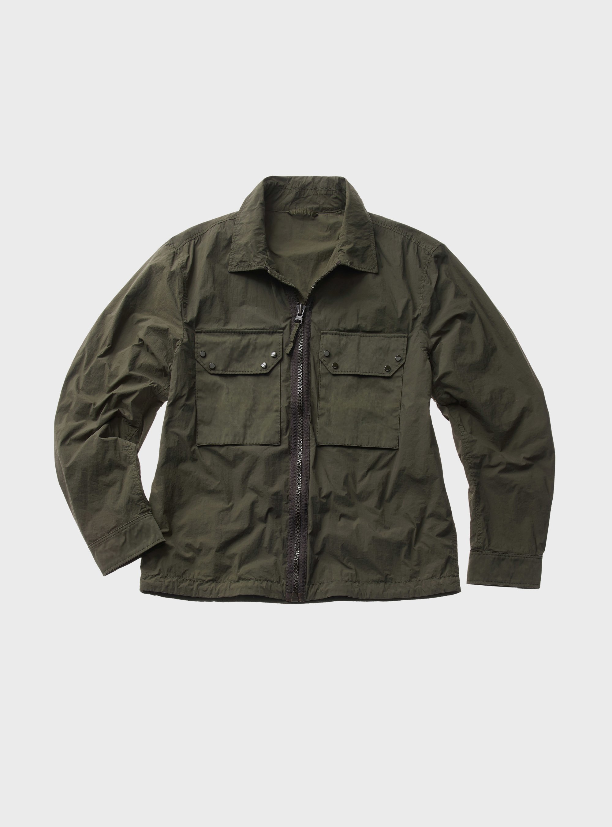 TEN C - ZIP MID LAYER SHIRT - Green Lizard - TEN C