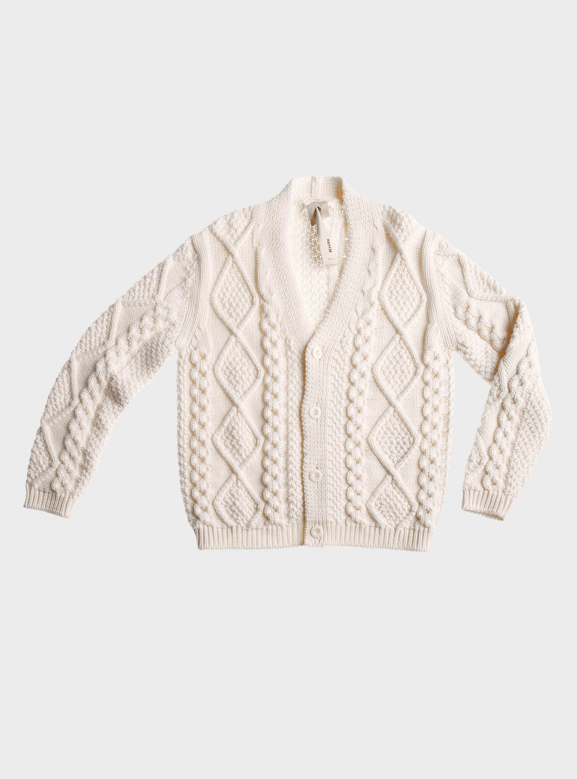 TEN C - MERINO WOOL CARDIGAN - Snow White - TEN C